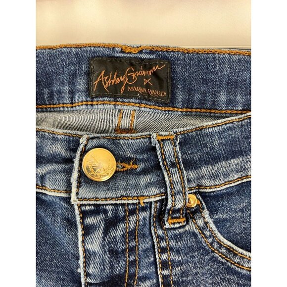 Ashley Graham X Marina Rinaldi Idioma Contrast Raw Hem Jeans Womens Size 6 - Picture 4 of 14